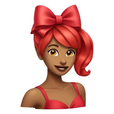 A cherry red coquette bow  sticker