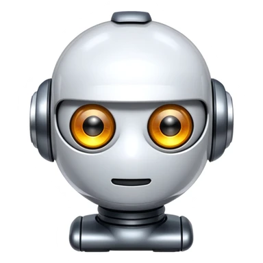 create a glossy, metallic "G"-shaped bot with small glowing eyes. The emoji will have a futuristic, robotic feel while keeping the smooth, rounded structure. ensure it has a transparent background so it can be used flexibly across different platforms. sticker