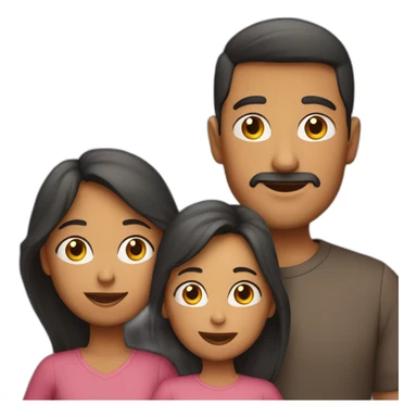 madre y padre con sus hijos sticker