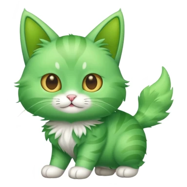 chat volant vert la droite sticker