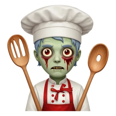 black zombi man chef sticker