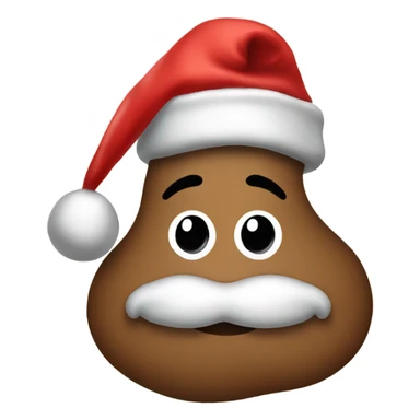 Poop emoji with Santa hat sticker