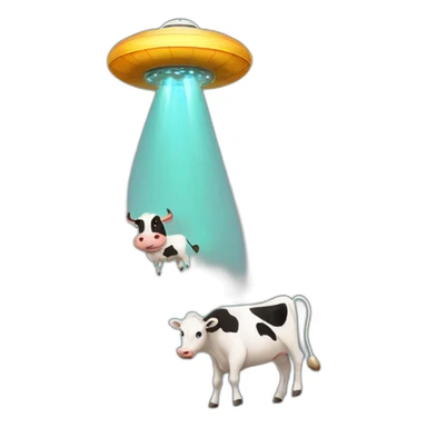 UFO abducting a cow  sticker