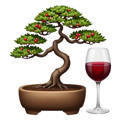 Bonsai tree with glass of wine sticker