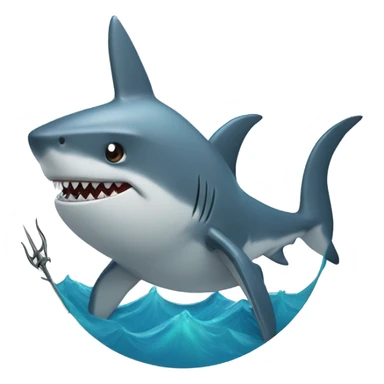 shark with a trident sticker