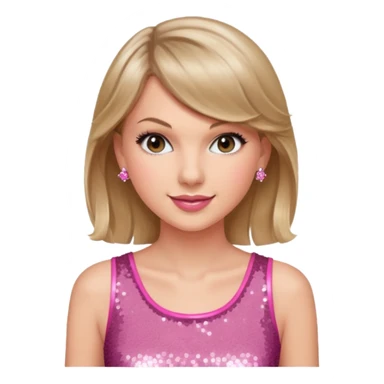 Taylor Swift smile in a sparkling pink top sticker