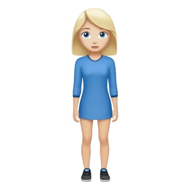 blue eyes blonde girl TRYING TO GET SOMEONES ATTENTION FULL BODY STANDING UP sticker