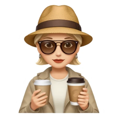 stylish traveler with coffee cup on hand sticker