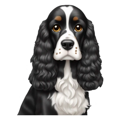Black and white spotted cocker spaniel sticker