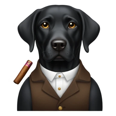 Black Labrador with bourbon and cigar sticker