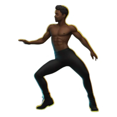  male dancer big booty neon sign style sticker