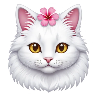 Cat with a Hawaiian flower  sticker