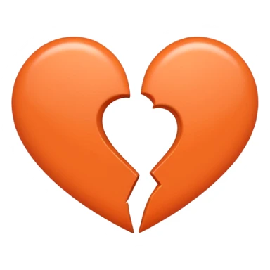 Make a half gray and half orange heart emoji (left is gray and right is orange) sticker