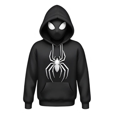 The Black Sp5der Hoodie features a black base with distinctive middle spot where there is a spider web on it, and the whole hoodie is black in the spider web in the middle is black with the no spider in the middle, NO SPIDER just a web sticker