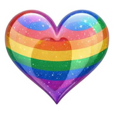 rainbow pride heart with a sparkle effect sticker
