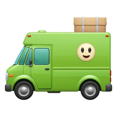 delivery truck green cute soft corners sticker