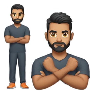 create a virat kohli standing while folding his hands sticker