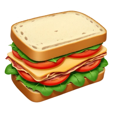 Sourdough bread sandwich with arugula and bacon and tomato slices inside sticker