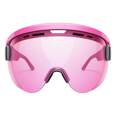pink tinted shield visor glasses, frameless Y2K style, one continuous lens, futuristic sticker