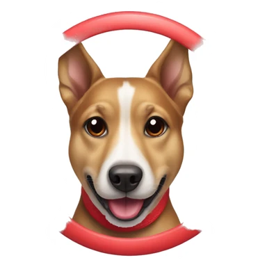 Dog with red frisbee in mouth sticker
