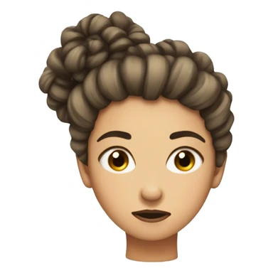 eye roll with messy bun sticker