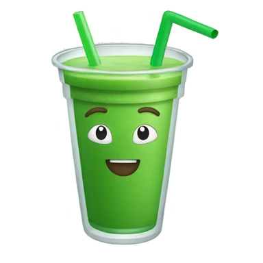 Green smoothie with one glass straw sticker