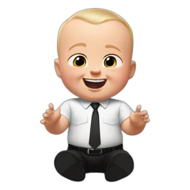 the boss baby is laughing really loud sticker
