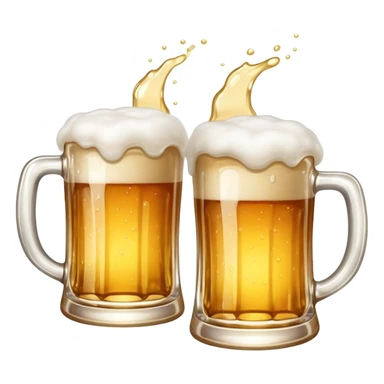 two beer mugs clinking together in a toast sticker