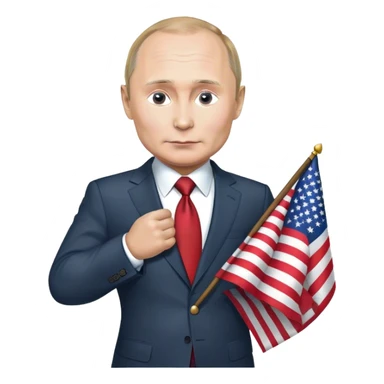 Poutine Vladimir with american flag  sticker