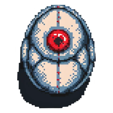 a strange transparent alien egg with a visible creature inside, embryonic, fetal shape creature, 3 glowing red eyes, illuminated from above sticker