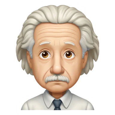 Albert Einstein with a sad expression sticker