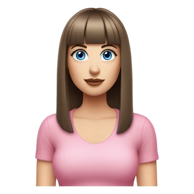 Beautiful Brunette blue eyed white girl with bangs pink outfit with a cbd blunt in her hand  sticker