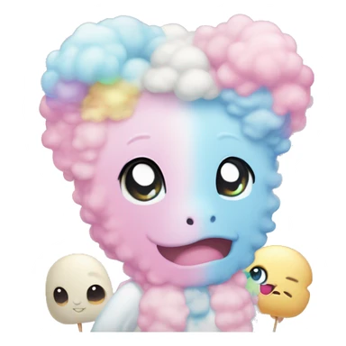really cute and kawaii rainbow and pastel cotton candy with derpy eyes and preppy stuff  sticker