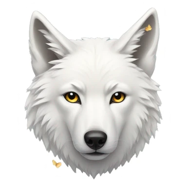 White wolf with butterflies sticker
