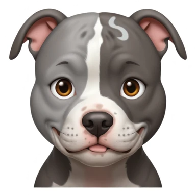 Completely Grey pitbull with one darkBrown haired Girl  sticker
