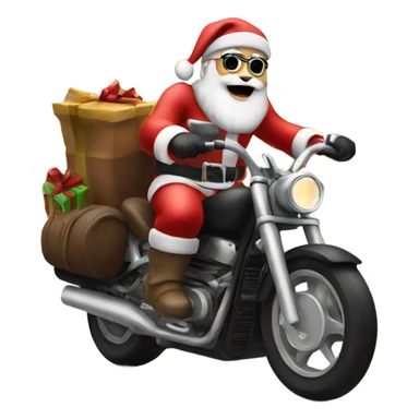 Santa driving a motorcycle  sticker