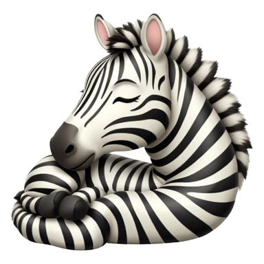 Meme-Worthy Cute Sleeping Zebra Portrait Emoji, Head resting peacefully with a contented smile, showcasing a lean, graceful build and a luxuriously soft striped Fur, eyes shut in a serene, restful nap, Simplified yet hilariously adorable features, highly detailed, glowing with a soft, drowsy light, high shine, relaxed and utterly lovable, stylized with an air of playful laziness, bright and heartwarming, soft glowing outline, capturing the essence of a comically sleepy zebra, so meme-worthy it feels like it could instantly become the next viral sensation of adorable slumber! sticker