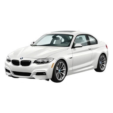fancy white BMW car driving towards right side sticker