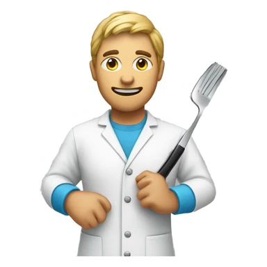 A nutritionist holding a knife and a fork crossed sticker