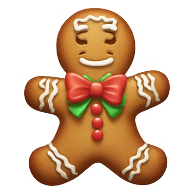 Gingerbread man with bow sticker