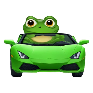 pepe the frog in a lamborghini sticker