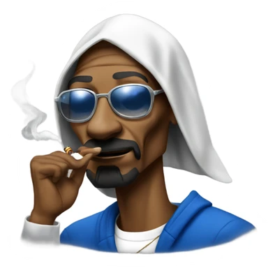 Snoop dogg in a crip outfit smoking cigar sticker