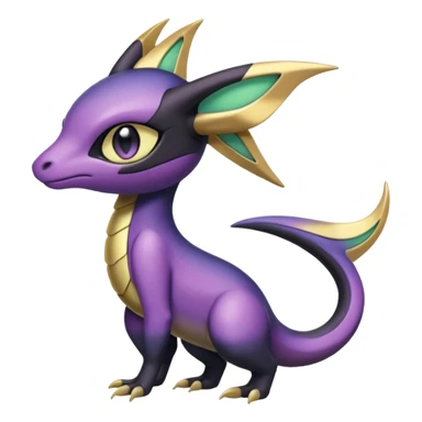 purple-black-gold-gradients Meloetta-Larvitar-Axew-Salandit-Pokémon-Fakémon-creature sticker