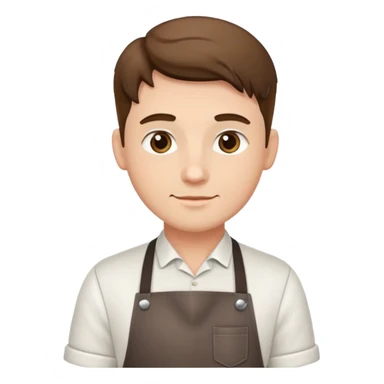 barista man with apron sticker
