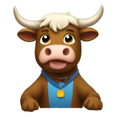 bull sitting in a classroom sticker