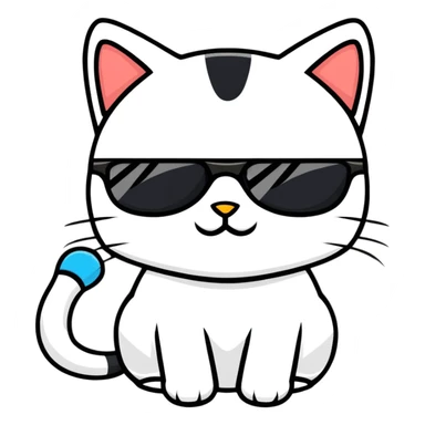 ridiculous cat with sunglasses sticker