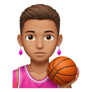 Boy Zesty basketball player with pink nails and earrings sticker