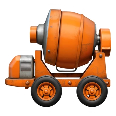 small orange cement mixer (not a truck) sticker