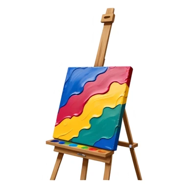 canvas on an easel with paint strokes sticker
