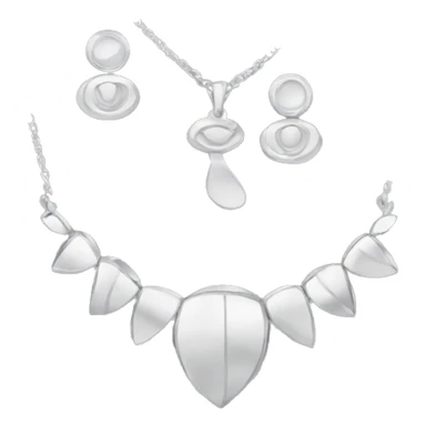 Silver necklace and earrings sticker